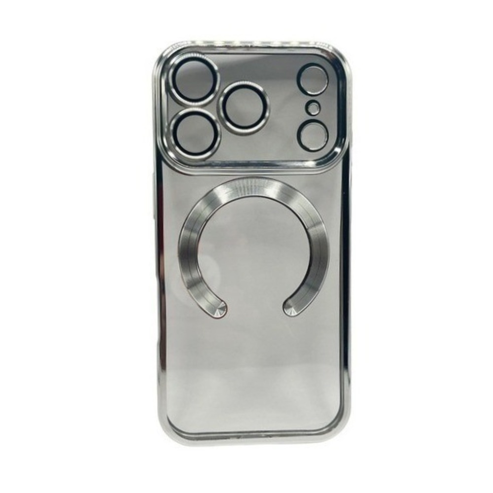 iPhone 17 Pro Clear Protective Case Silver Metallic‎ Trim NEW